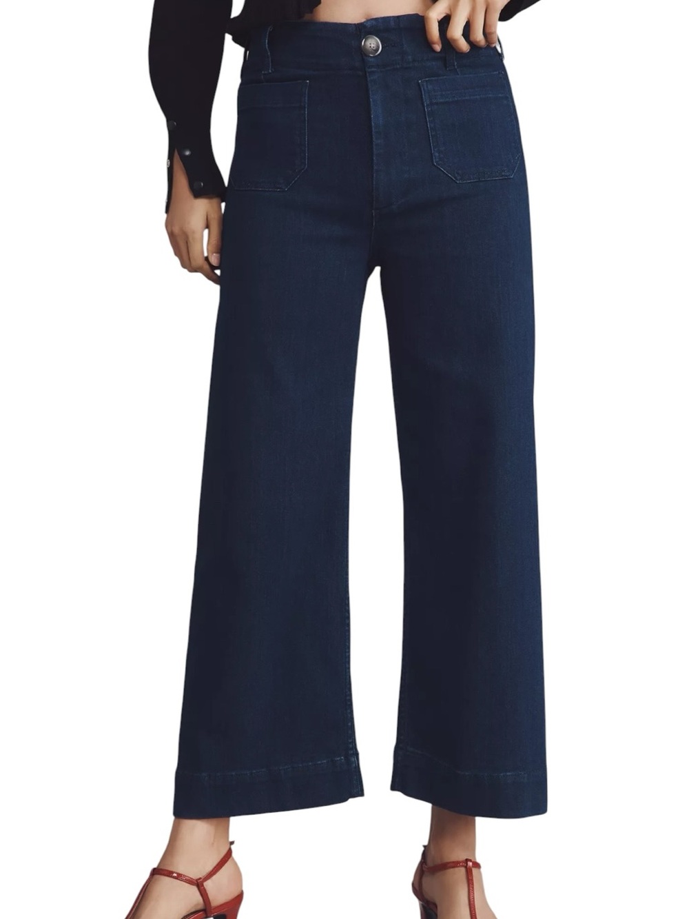 Anthropologie Maeve Colette High-Rise Wide Leg Women's Jeans in Dark Denium